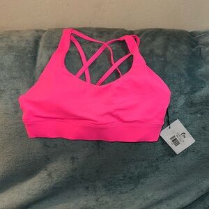 Zyia active medium hot pink light n tight strappy bra New